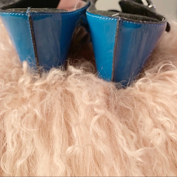 Donald J Pliner Patent Blue Platform Wedge Size 7 - Picture 4 of 6